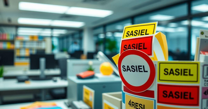 Etiquetas adesivas para identificação: organização e controle visual